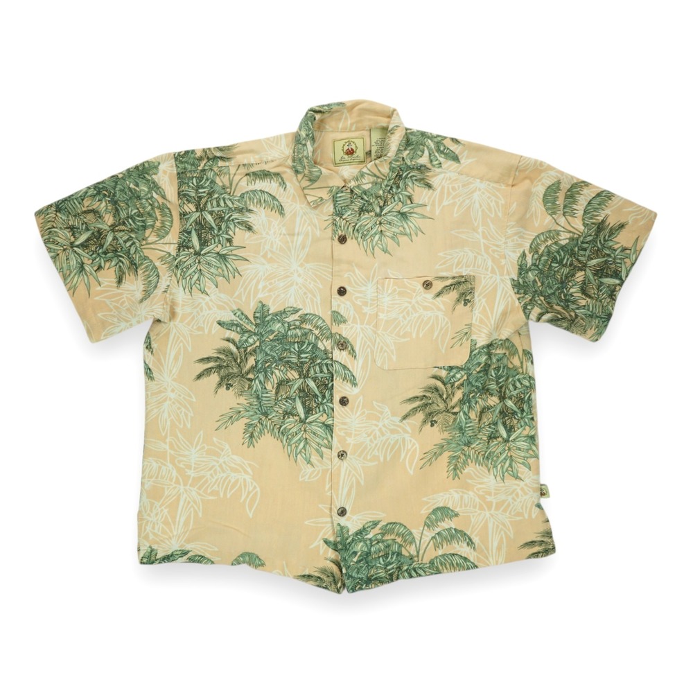Joe Marlin Men's Hawaiian Tropical Print Shirt Short‎ Sleeve Pocket Large 42/44